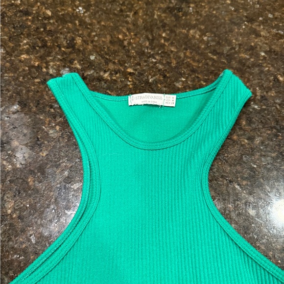 Green Ribbed Tank Top - Picture 2 of 3